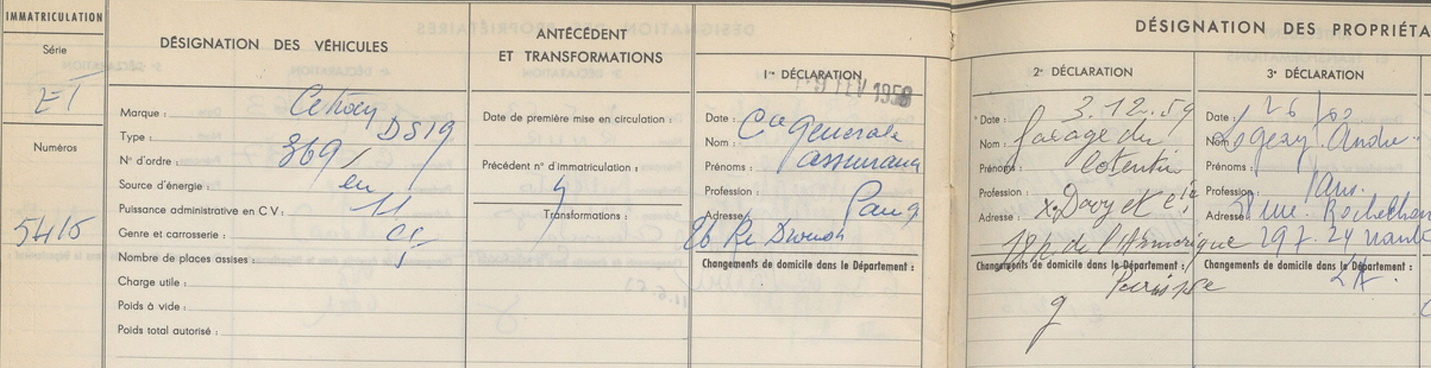 Immatriculation 5416 ET 75
